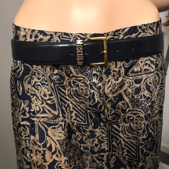 MOSCHINO Auth Signature Logo Letters Belt Leather - Picture 5 of 6